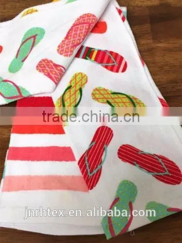 Set of Colorful Sandals & Stripes Gourmet 100% Cotton Kitchen Tea Towels photo-2