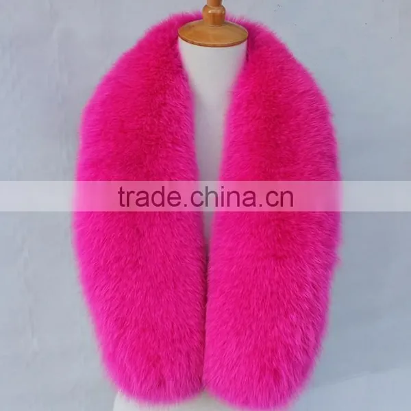 Myfur Custom Royal Blue Fox Fur Collar of Shawl and Small Square Collar photo-5