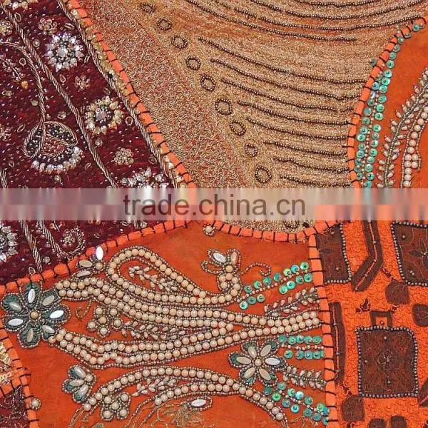 Orange Large Floor Pillow Decorator Classic Sofa Handmade Cushion photo-4
