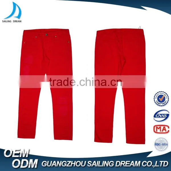 2016 New Style Red Color Stone Wash Mens Cargo Pants , Custom 20% Polyester 80% Cotton Jogger Pants photo-2