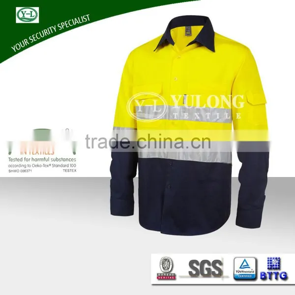 China EN20471 Cvc Cotton/polyester 60/40 Orange Reflective 3M High Vis Jacket photo-3