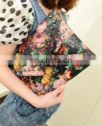 Flower Printing Envelop Shape Women Clutch Bags Lady Handbag photo-4