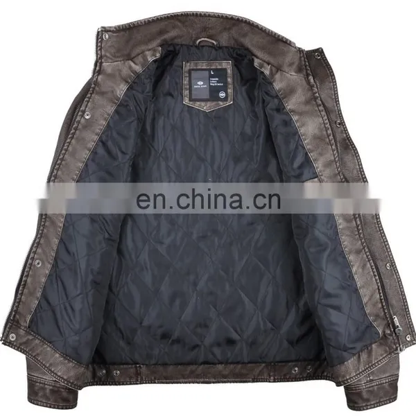 2015 Lastest Fashion Mens Hot Selling Garment Dye Leather Jacket photo-2