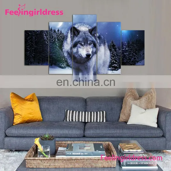 Top Quality Wolf Pattern Oil Art 3D Wall Painting