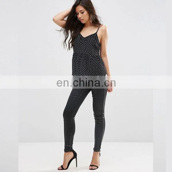 2016 Custom Pretty Cami Top in Spot Print Fashion Blouse for Women photo-4