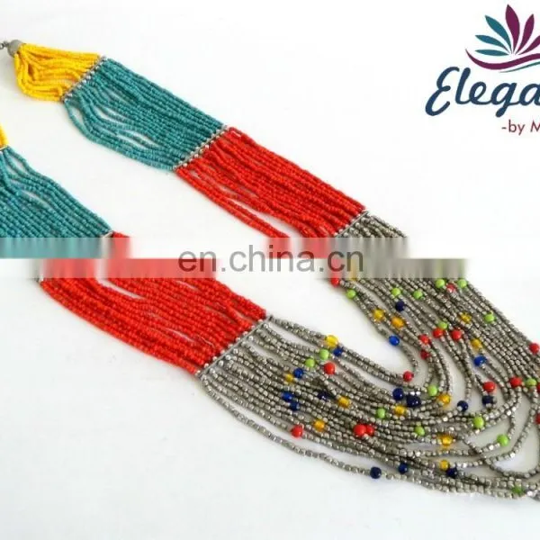 Fashion Costume Imitation Artificial Jewelry-Indian Handmade Beaded Jewelry-party Wear Jewelry-Beaded Necklace Jewelry photo-2