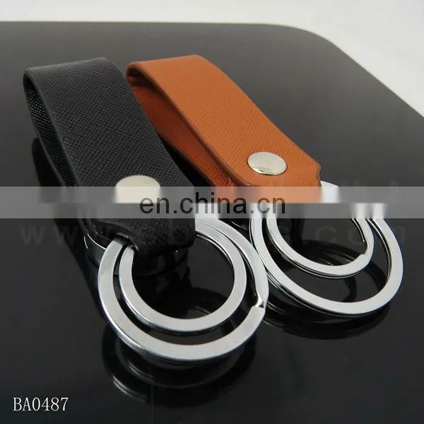 Custom Embossed Car Logo Leather Key Holder Metal Laser Engraving Keychain photo-5