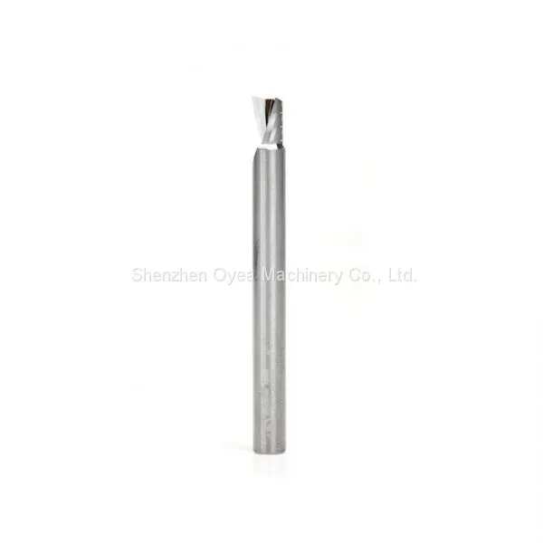 Carbide CNC Spiral 'O' Single Flute, Aluminum Cutting 6 Dia x 8 x 6 Shank x 64mm Long Up-Cut Router Bit