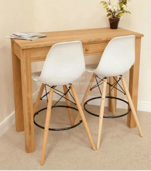 Cheap Living Room Furniture Wooden Legs Use PP Seat Bar Chair photo-3