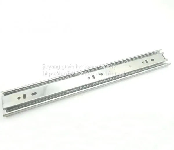 GXS4512 High Quality 45mm Width Rough Surface With Line 3 Fold Ball Bearing Drawer Slide Furniture Channels photo-2