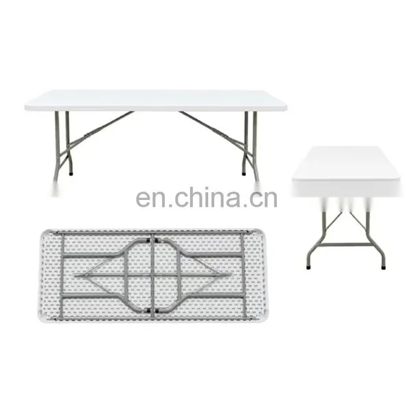 China Manufacturer Plastic Top Steel Legs Outdoor Folding Fast Shipping Easy Fold Bbq Camping Dining Folding Table photo-3
