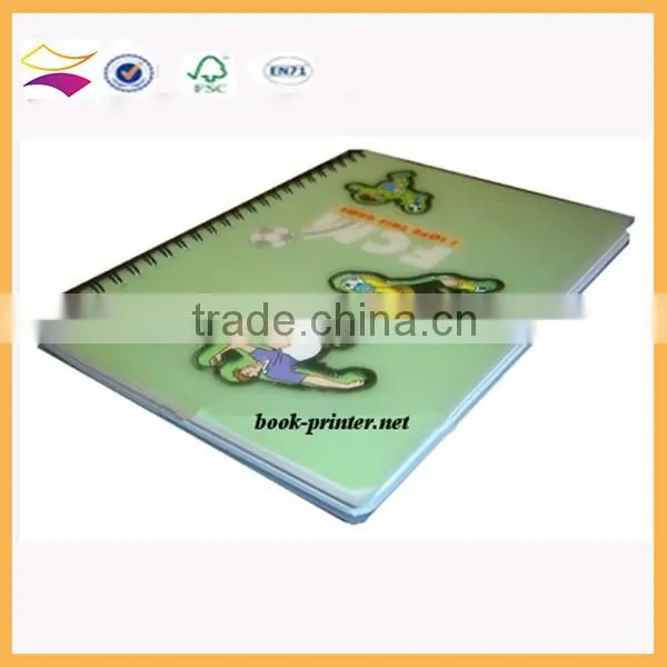 Custom printed plastic cover a4 spiral notebook