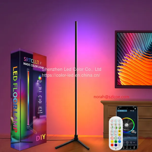 Smart Control Modern Style RGB Corner Floor Lamp for Living Room Decoration photo-4