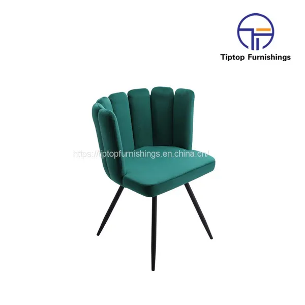 Tiptop Luxury Nordic Design Dinning Furniture Sillas Metal Leg Upholstery Fabric Modern Velvet Dining Chairs For Dining Room Restaurant photo-2