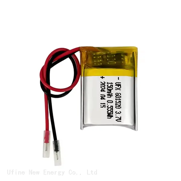 Small Size Eco-Friendly Customized UFX 601520 150mAh 3.7V Rechargeable Lithium Polymer Battery With Certification For Headset
