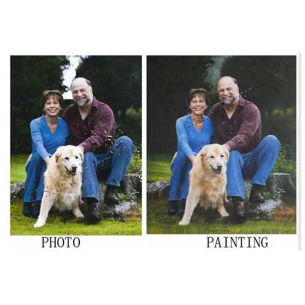 Hand-painted Portrait Oil Painting on Canvas ,Wedding Oil Painting, Family Portrait Oil Painting, Personal Portrait Oil Painting photo-3