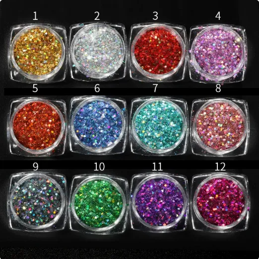 Scallion Jelly Powder, Nail Glitter, Fashionable Nail Iridescent Glitter, Nail Accessories, Body Makeup Glitter