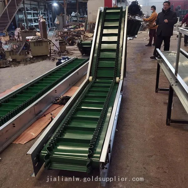 Inclined Cleated Conveyor With Hopper for Material Handling and Sorting photo-5