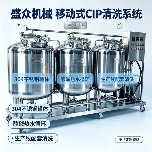 Mobile CIP Cleaning Machine CIP Cleaning System for Acid/Base Water Cleaning Equipment