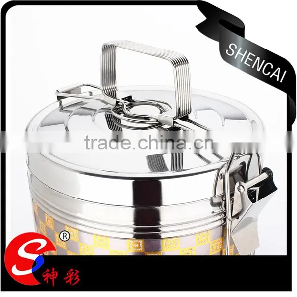 Guangdong Stainless Steel Tiffin Lunch Box/ 4 Layers Thermal Metal Food Carrier/ Hand Pot photo-2