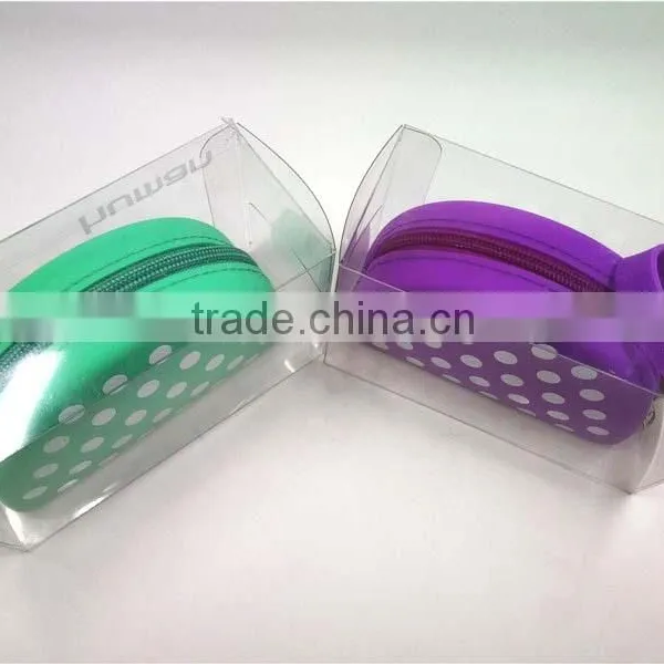 Top Quality Unique Zipper Design Wallet Plastic Coin Pocket Soft Rubber Coin Purse