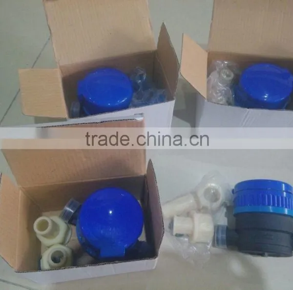 DN15 Single Jet Water Meter With Fitting Plastic Adapters and Nuts photo-4