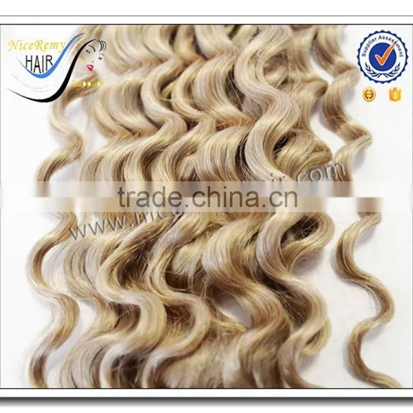 Top Quality Fast Delivery Wholesale Blonde Wavy Deep Curly Ombre Weave 100 Virgin Human Hair photo-6