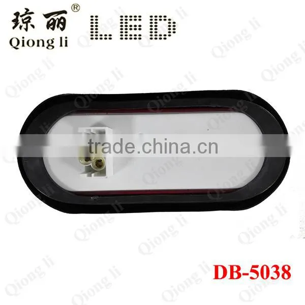 Waterproof Long Lifespan Red PC Lens 12V Oval 6" LED Stop Turn Tail Light Truck Light photo-2