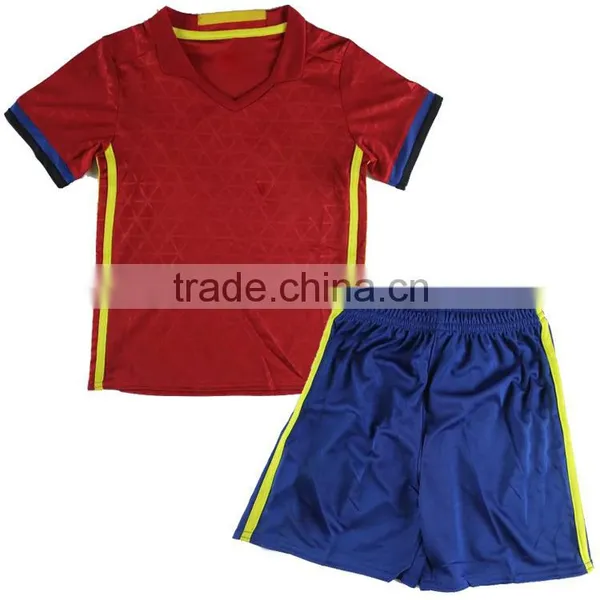 Wholesale Newest Spain National Team Custom Thai Quality Kids Soccer Jersey
