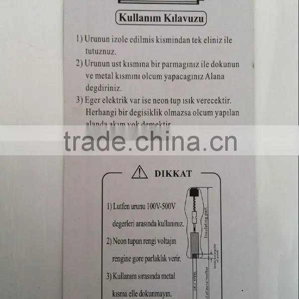China Manufacture Hot Sell AC100-500V Acrylic Crystal Handle and 6150 CR-- V Tool Rod Screwdriver Type Voltage Tester photo-5