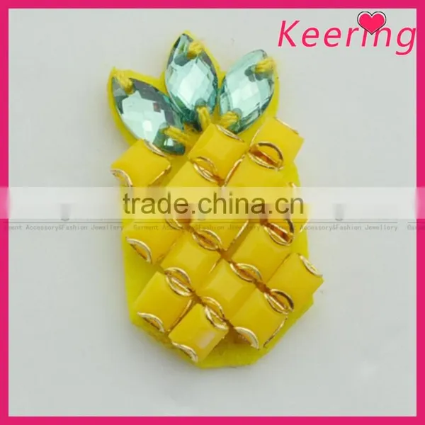 3.3cm Yellow Pineapple Beads Patch for Dress photo-3