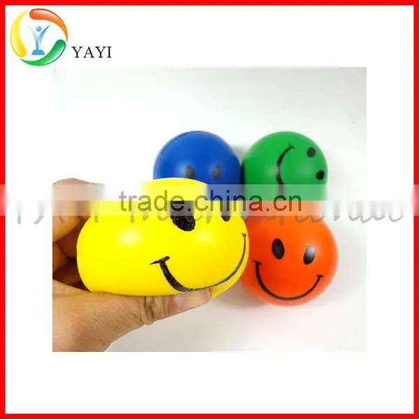 Hand Wrist Finger Exercise Stress Relief Happy Face PU Squeeze Ball photo-3