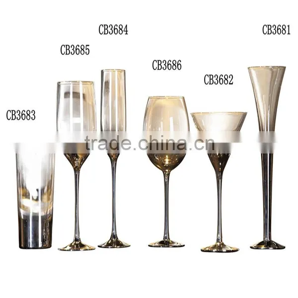 Silver Stem Decorative Cocktail Glass