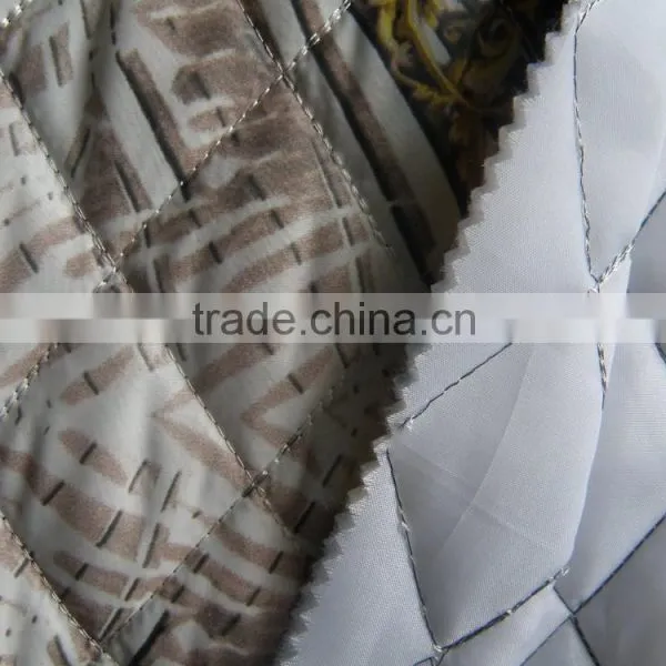 Printed Plaid Waterproof Winter Thermal Double-faced Taffeta Quilting Fabric photo-5