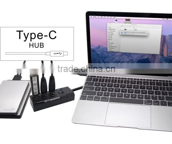 USB 3.1 Type-C USB-C Hub Type-C USB3.1 Hub 7 Port USB 3.0 With Individual Switch and Indicator Light photo-2