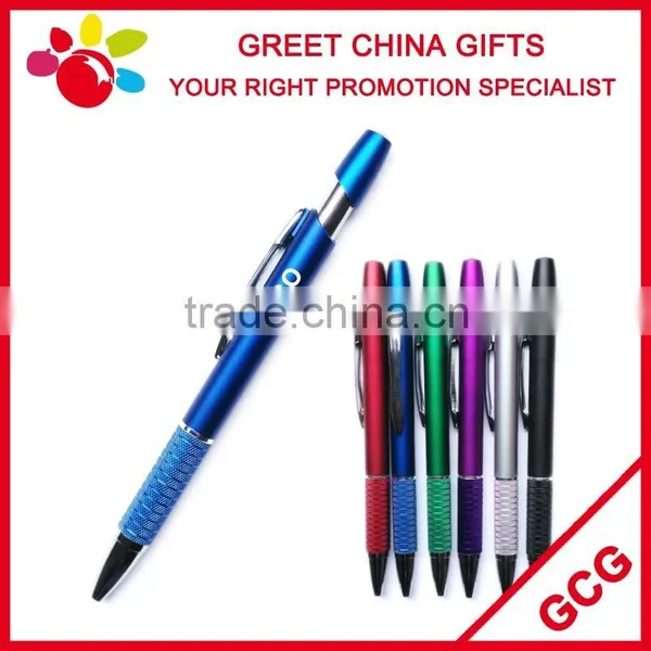 Promotional Plastic Painted Metal Customized Logo Luxury Gift Ball Point Click Pen With Aluminum Grip