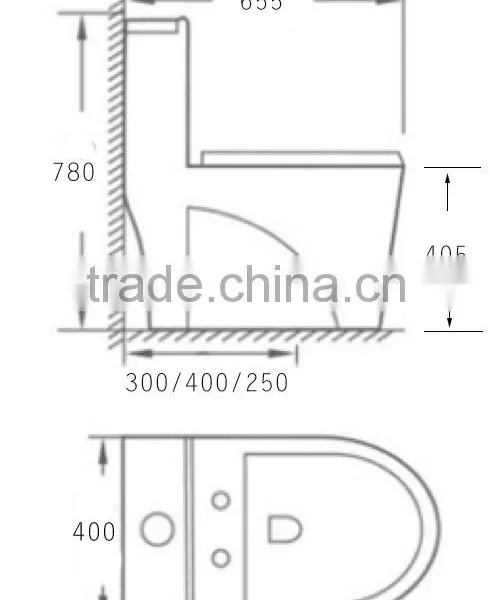 Dennis 2037 Upper Pressing Two End Ceramic WC Toilet photo-2