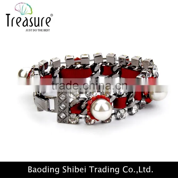 China Cheap Wholesale Pearl Rhinestone Mosaic Bracelet Jewelry New Design in 2016 photo-6