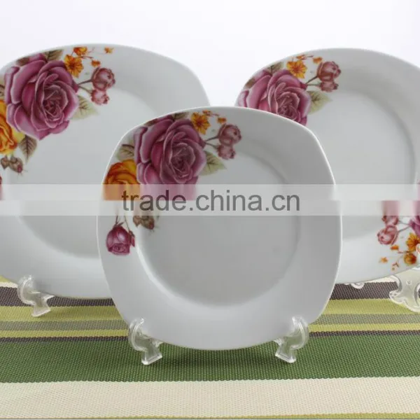Square Ceramic Dinnerware Set With Decal,dinner Ware Plate Sets photo-3