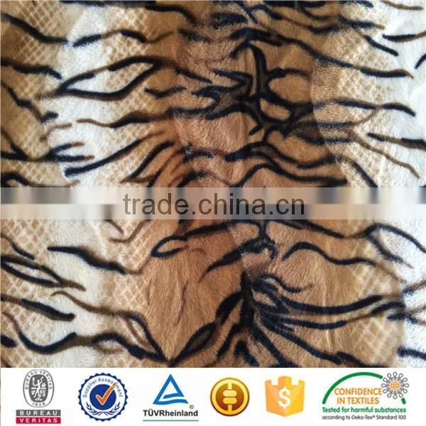 Polyester Animal Skin Print Zebra-stripe Tiger Stripe Style Kurti Velvet Designs Micro Velboa Fabric photo-6