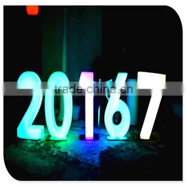 exhibition room led front and back lighting numbers sign