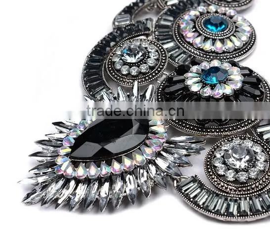 New Design Lady Bib Statement Multi Colours Crystal Luxury Necklace Collar photo-6