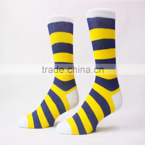 Colorful Thin Stripe Combed Cotton Knitting In Stock Dress Socks Quality Choice photo-4
