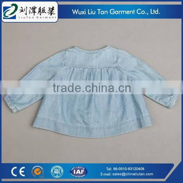 Smocking Yoke Short Style Fancy Kids Girls Shirt photo-4