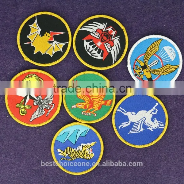 2016 Wholesale Cheap Custom Clothing Embroidered Woven Patch With Merrow Border photo-4