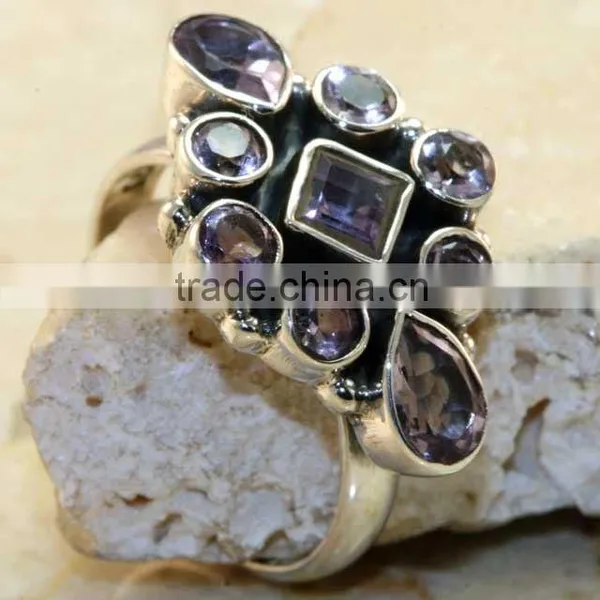 925 Sterling Silver Amethyst Cocktail Ring