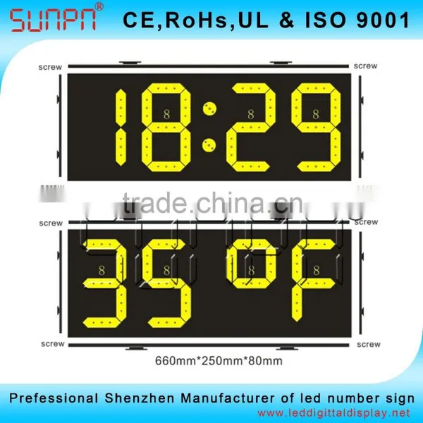 European Led Time and Temp Sign With GPS 8inch photo-2