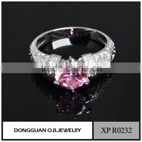 New Design Fashion Single Stone Pink Ring / Fashion Ring Jewelry Wholesale photo-2