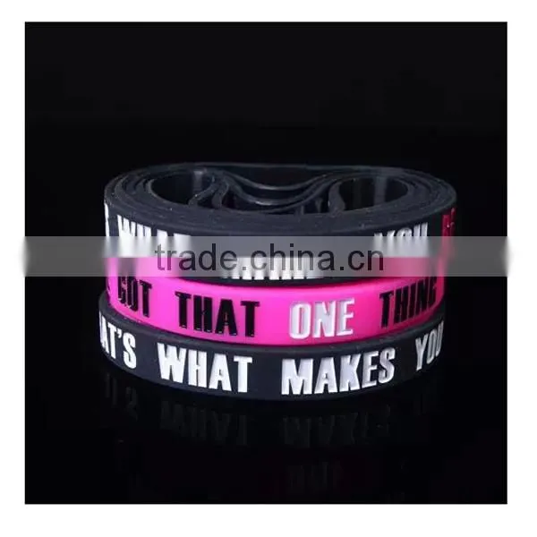 Custom Debossed Inkfilled Silicone Wristband/silicone Wristband