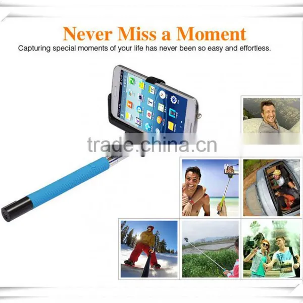 2016 Top Selling Selfie Stick With Bluetooth Shutter Button